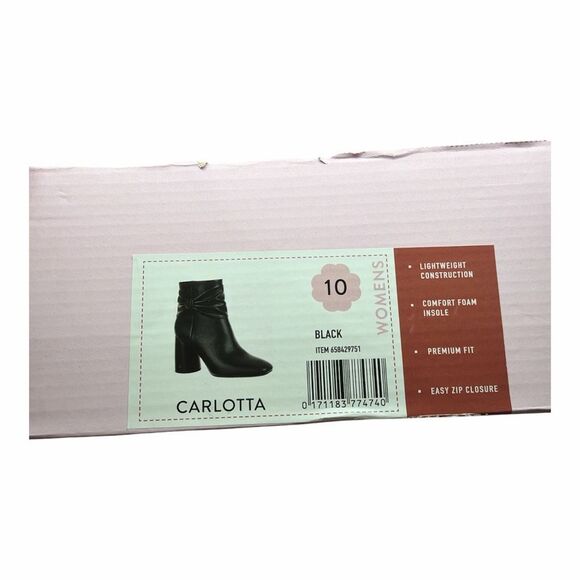 Brand New Sam and Libby Women Size 10 Carlotta Black Leather Ankle Booties Boots - Picture 2 of 6